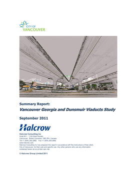 Vancouver Georgia and Dunsmuir Viaducts Study