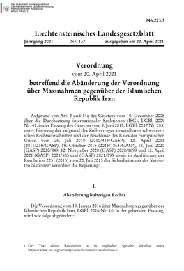 Liechtensteinisches Landesgesetzblatt Jahrgang 2021 Nr