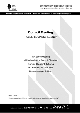 Council Meeting PUBLIC BUSINESS AGENDA