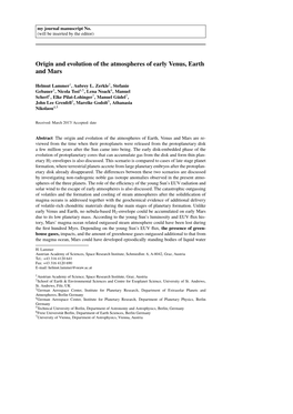 Origin and Evolution of the Atmospheres of Early Venus, Earth and Mars