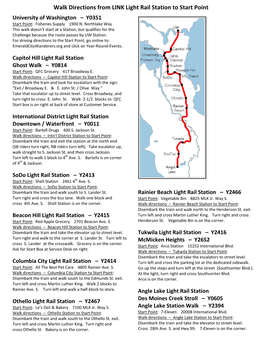 Walk Directions from LINK Light Rail Station to Start Point