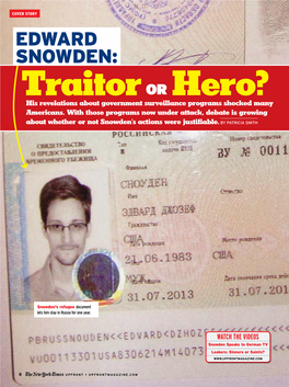 Edward Snowden: Traitor OR Hero? His Revelations About Government Surveillance Programs Shocked Many Americans