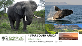 Itinerary 2 4 Star South Africa Family Safaris