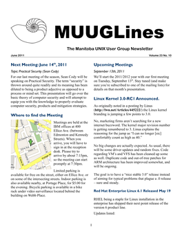 Muuglines the Manitoba UNIX User Group Newsletter