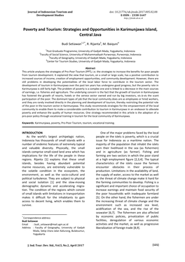 Strategies and Opportunities in Karimunjawa Island, Central Java