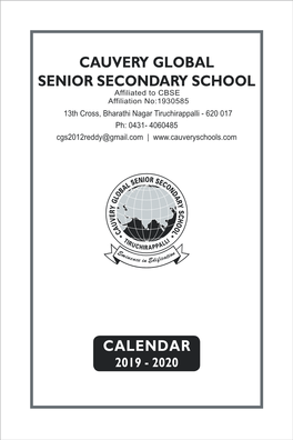 Cauvery Global Senior Secondary School Calendar