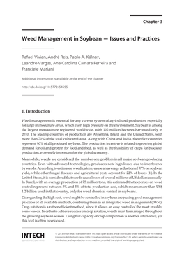 Weed Management in Soybean — Issues and Practices