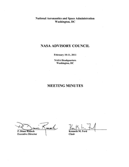 Nasa Advisory Council Meeting Minutes