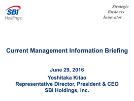 Current Management Information Briefing