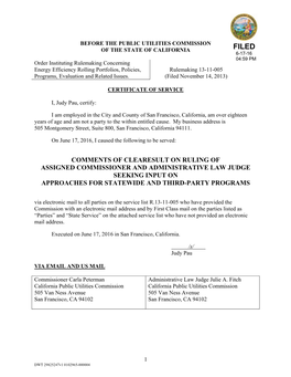 Comments of Clearesult on Ruling of Assigned Commissioner and Administrative Law Judge Seeking Input on Approaches for Statewide and Third-Party Programs