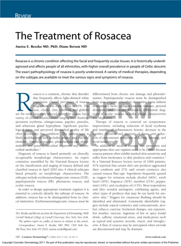 The Treatment of Rosacea Anetta E