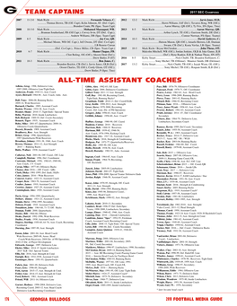 ALL-TIME ASSISTANT COACHES Adkins, Greg: 1996, Defensive Line; Gibbs, Alex: 1982-83, Off