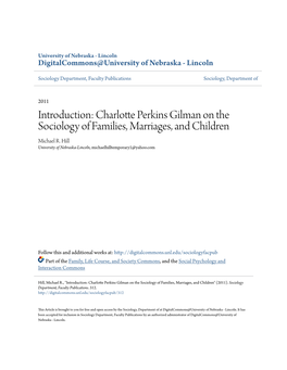 Charlotte Perkins Gilman on the Sociology of Families, Marriages, and Children Michael R