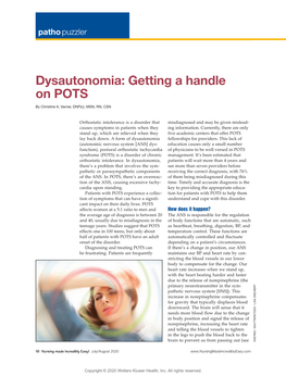 Dysautonomia: Getting a Handle on POTS