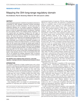 Mapping the Shh Long-Range Regulatory Domain Eve Anderson, Paul S