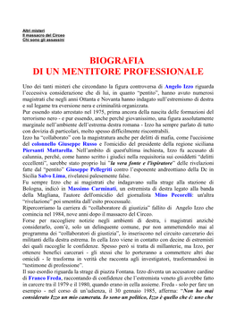 Uno Dei Tanti Misteri Che Circondano La Figura Controversa Di Angelo Izzo