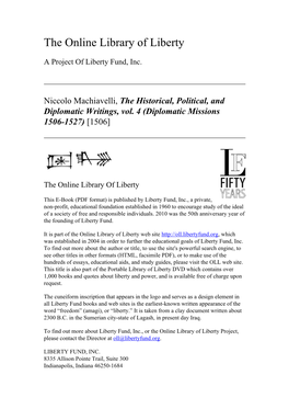 The Historical, Political, and Diplomatic Writings, Vol. 4 (Diplomatic Missions 1506-1527) [1506]