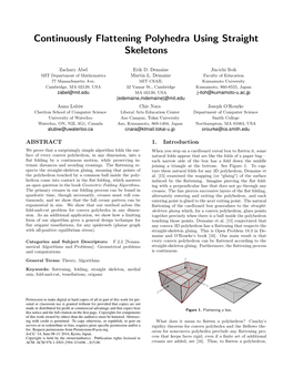 Continuously Flattening Polyhedra Using Straight Skeletons