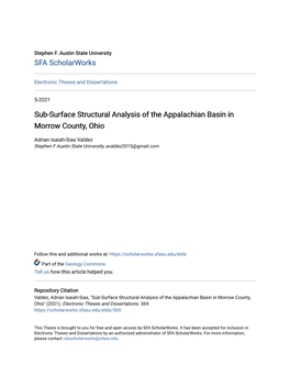 Sub-Surface Structural Analysis of the Appalachian Basin in Morrow County, Ohio