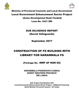 Construction of Ps Building with Library for Narammala Ps
