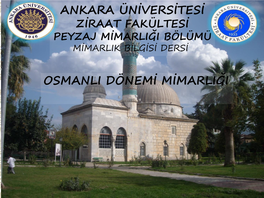 5. Hafta Osmanlı Dönemi Mimarlığı Kaynak