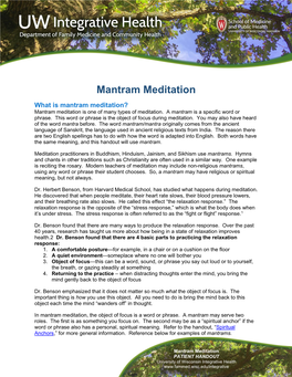 Mantram Meditation