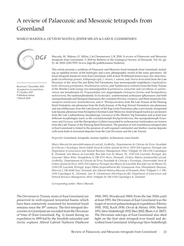 A Review of Palaeozoic and Mesozoic Tetrapods from Greenland