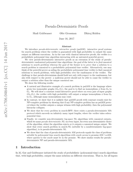 Pseudo-Deterministic Proofs