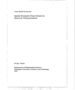 Spatial Stochastic Point Models for Reservoir Characterization