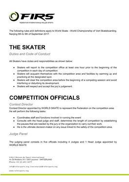 The Skater Competition Officials