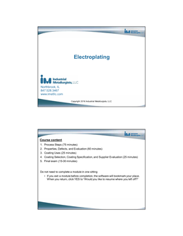 Electroplating