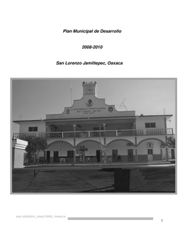 Plan Municipal De Desarrollo 2008-2010 San Lorenzo Jamiltepec