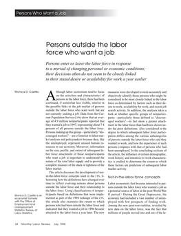 Persons Outside the Labor Force Who Want A