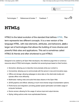 HTML5 - Developer Guides | MDN