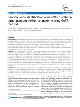 Genome-Wide Identification of New Wnt/Β-Catenin Target Genes in The