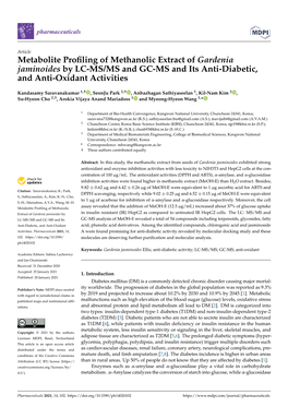 Metabolite Profiling of Methanolic Extract of Gardenia Jaminoides By