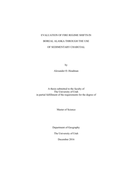 Evaluation of Fire Regime Shifts in Boreal Alaska