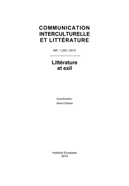 Littérature Et Exil