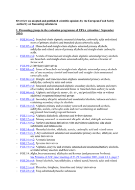 Overview on Adopted and Published Scientific Opinions by the European Food Safety Authority on Flavouring Substances