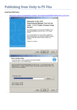 Publishing from Unity to PS Vita