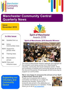 Manchester Community Central Quarterly News