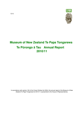 Te Papa Annual Report 2010-2011