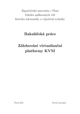 Bakalářská Práce Zálohování Virtualizační Platformy