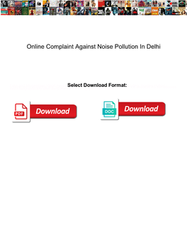 Online Complaint Against Noise Pollution in Delhi