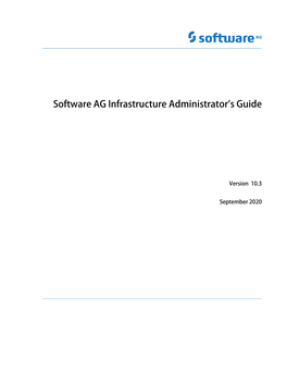 Software AG Infrastructure Administrator's Guide