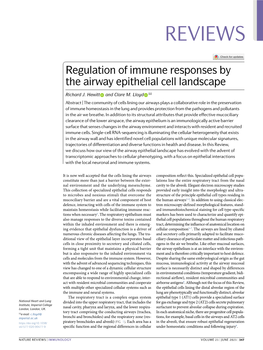 Regulation of Immune Responses by the Airway Epithelial Cell Landscape