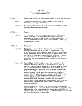 Planning Commission Bylaws