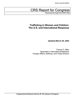 Trafficking in Women and Children: the U.S