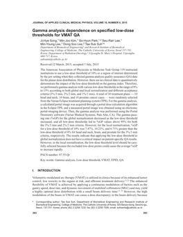 Gamma Analysis Dependence on Specified Low-Dose Thresholds For