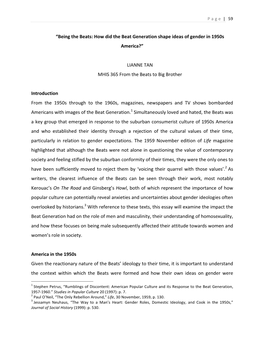 “Being the Beats: How Did the Beat Generation Shape Ideas of Gender in 1950S America?”